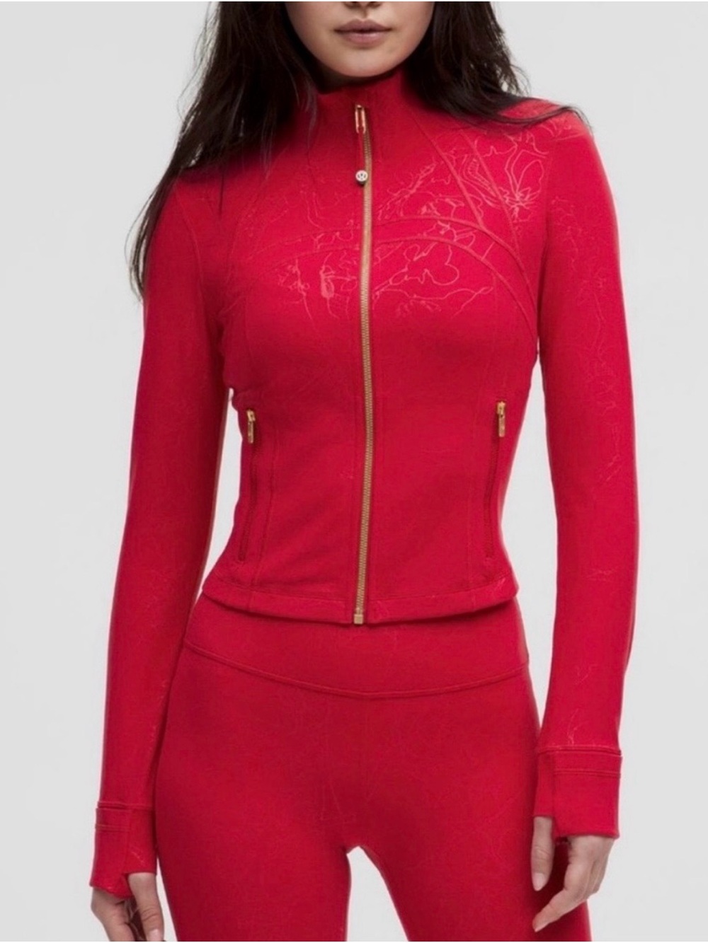 lululemon athletica rare Red Define Jacket with Gold Zippers